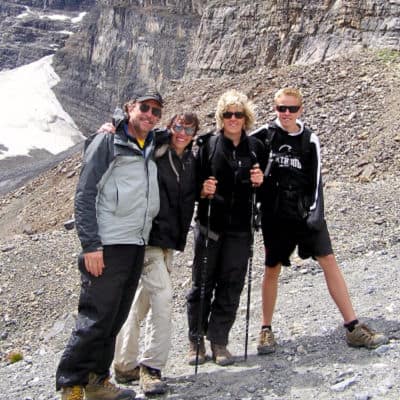 Laurie Hindman hiking with family