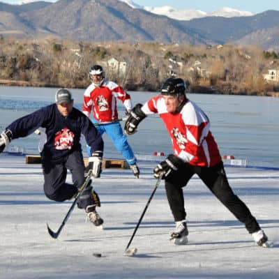 Rusty Buick playing hockey