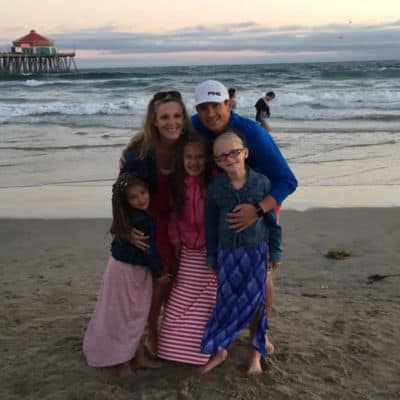 Johanna Cabrera and family at Huntington Beach