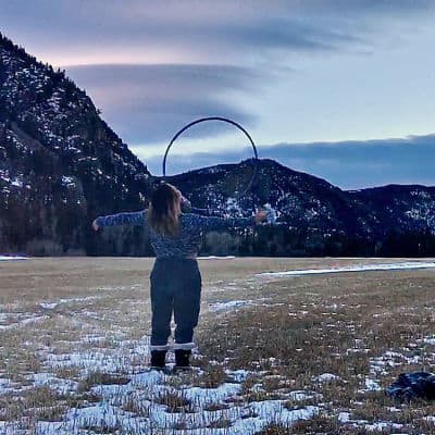 Quinn Stedman with hulahoop