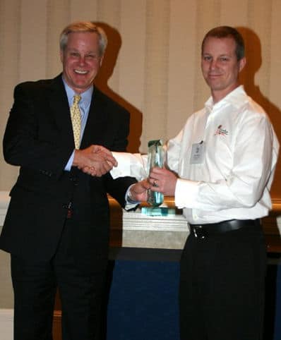 Steve Byers accepting RESNET Innovation Award for DASH in 2008