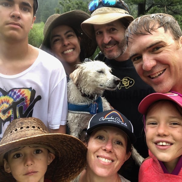Andy Mazal hiking with family